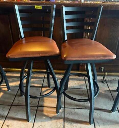 (2) - HIGH-TOP METAL BACK BARSTOOLS