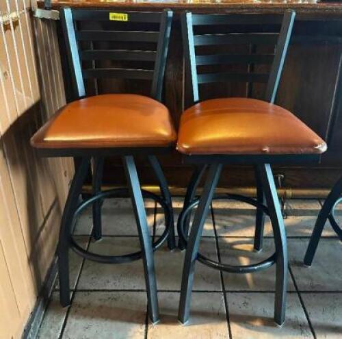 (2) - HIGH-TOP METAL BACK BARSTOOLS