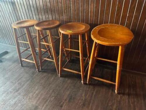 (4) - WOOD BARSTOOLS