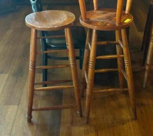 (3) - WOOD BARSTOOLS