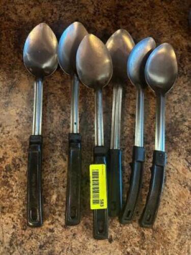 (6) - STAINLESS SERVING SPOONS