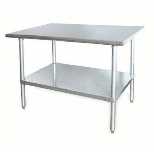 DESCRIPTION: (1) WORK TABLE BRAND/MODEL: PRODUCT NUMBER #4UEK4 INFORMATION: STAINLESS STEEL SIZE: 600 LB LOAD CAPACITY, 60 IN WD, 30 IN DP, 34 1/2 IN