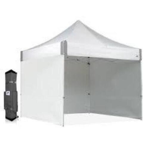 DESCRIPTION: (1) INSTANT POP-UP SHELTER BRAND/MODEL: E-Z UP #ES100S INFORMATION: WHITE SIZE: 10' X 10' RETAIL$: $279.00 EA QTY: 1