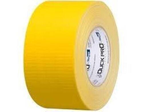 DESCRIPTION: (24) ROLLS OF LAMINATE CLOTH DUCT TAPE BRAND/MODEL: DUCK PRO BY SHURTAPE #PC9C INFORMATION: YELLOW SIZE: 48 MM X 55 M RETAIL$: $64.80 EA