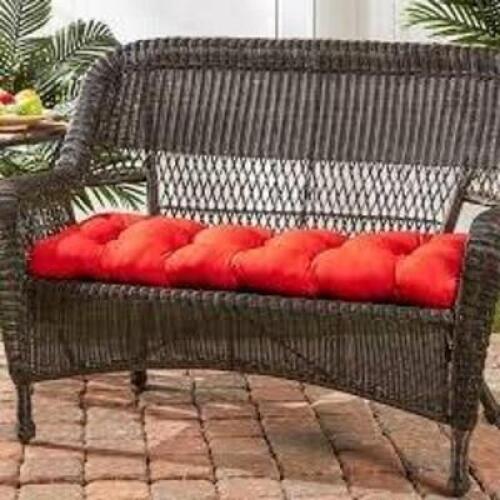 DESCRIPTION: (1) OUTDOOR SEATING CUSHION INFORMATION: RED, MUST COME INSPECT RETAIL$: $59.99 EA QTY: 1