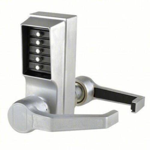 DESCRIPTION: (1) CYLINDRICAL LOCK, MECHANICAL PUSH BUTTON BRAND/MODEL: DORMAKABA #5U742 INFORMATION: SATIN CHROME SIZE: 1-3/8" TO 2-1/4" RETAIL$: $560