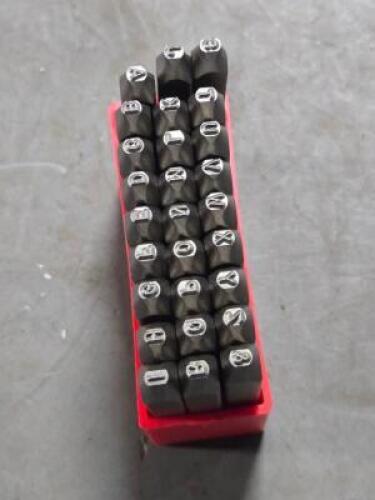 DESCRIPTION: (2) STEEL STAMP LETTER SET BRAND/MODEL: AV 1F107 INFORMATION: A-Z & SIZE: 3/32" RETAIL$: 134.76 QTY: 2