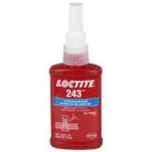 DESCRIPTION: (3) MEDIUM STREGNTH THREAD LOCKER BRAND/MODEL: loctite 243 SIZE: 1.69 fl oz RETAIL$: 188.01 QTY: 3