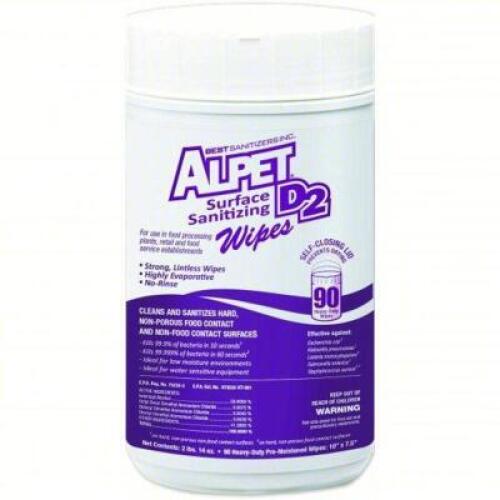 DESCRIPTION: (6) CANISTERS OF SANITIZING WIPES BRAND/MODEL: ALPET 36P196 SIZE: 90 CT RETAIL$: 195.07 QTY: 6