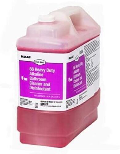 DESCRIPTION: (1) HD ALKALINE BATHROOM CLEANER DISINFECTANT BRAND/MODEL: ECOLAB 6114914 SIZE: 2.5 GAL RETAIL$: 319 QTY: 1