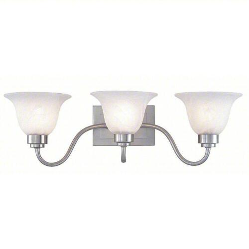 DESCRIPTION: (1) DECORATIVE LIGHT FIXTURE BRAND/MODEL: LUMAPRO/4UZG9 INFORMATION: BRUSHED NICKEL FINISH W/FROST WHITE ALABASTER GLASS RETAIL$: $29.99
