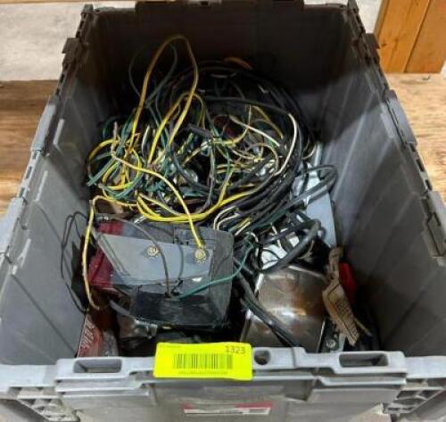 STACKING BOX WITH ASSORTED ELECTRICAL CONTENTS