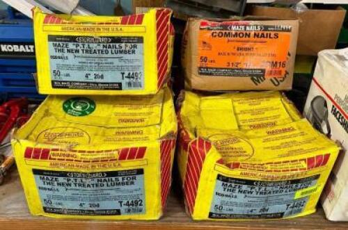 (4) - CASES OF LUMBER NAILS