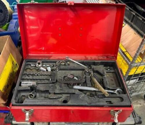 TOOLBOX WITH ASSORTED HAND TOOLS