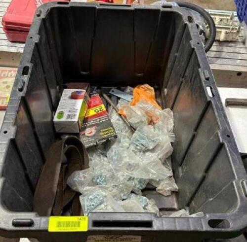 STORAGE BIN WITH ASSORTED CONTENTS