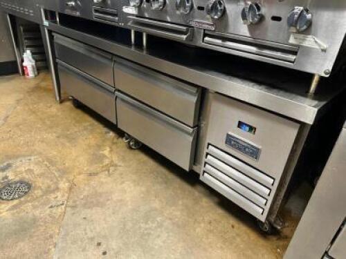 DESCRIPTION ARCTIC AIR 74" FOUR DRAWER REFRIGERATED CHEFS BASE. BRAND / MODEL: ARCTIC AIR ADDITIONAL INFORMATION 115 VOLT, 1 PHASE. HOLD TEMP AT 36 DE
