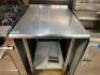 DESCRIPTION 30" X 24" STAINLESS TABLE W/ 1" BACK SPLASH ADDITIONAL INFORMATION HEAVY DUTY STAINLESS W/ GALVANIZED LOWER SHELF. LOCATION KITCHEN QTY 1