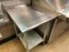 DESCRIPTION 30" X 24" STAINLESS TABLE W/ 1" BACK SPLASH ADDITIONAL INFORMATION HEAVY DUTY STAINLESS W/ GALVANIZED LOWER SHELF. LOCATION KITCHEN QTY 1