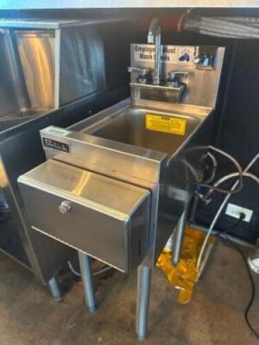 DESCRIPTION UNDER BAR STAINLESS HAND SINK BRAND / MODEL: PERLICK ADDITIONAL INFORMATION HEAVY DUTY STAINLESS LOCATION BAR QTY 1