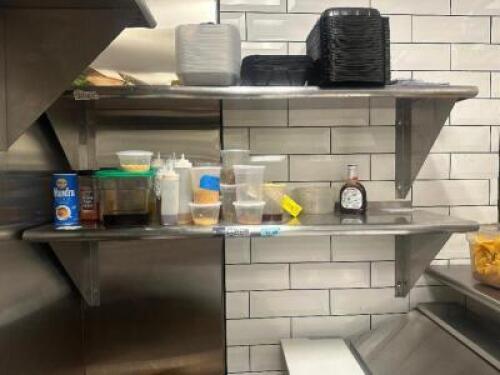 DESCRIPTION (2) 48" X 12" HEAVY DUTY STAINLESS WALL SHELVES ADDITIONAL INFORMATION CONTENTS ARE NOT INCLUDED THIS LOT IS: SOLD BY THE PIECE SIZE 48" X