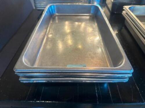 DESCRIPTION (5) FULL SIZE STAINLESS INSERTS 2" DEEP THIS LOT IS: SOLD BY THE PIECE SIZE FULL SIZE LOCATION BAR QTY 5