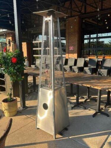 DESCRIPTION FREE STANDING PATIO HEATER BRAND / MODEL: LIVING ACCENTS THIS LOT IS: ONE MONEY SIZE 88" X 20" LOCATION PATIO QTY 1