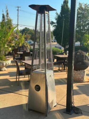 DESCRIPTION FREE STANDING PATIO HEATER BRAND / MODEL: LIVING ACCENTS THIS LOT IS: ONE MONEY SIZE 88" X 20" LOCATION PATIO QTY 1