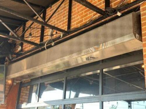 DESCRIPTION 144" INSECT CONTROL 10 FT. HIGH BCT AIR CURTAIN BRAND / MODEL: POWERED AIR BCT 4-144 THIS LOT IS: ONE MONEY SIZE 144" LOCATION PATIO QTY 1