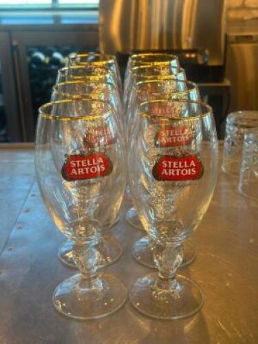 DESCRIPTION (8) - STELLA ARTOIS GLASSES THIS LOT IS: SOLD BY THE PIECE LOCATION BAR QTY 8