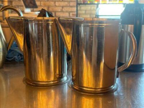 DESCRIPTION (2) - STAINLESS PITCHERS THIS LOT IS: SOLD BY THE PIECE LOCATION BAR QTY 2