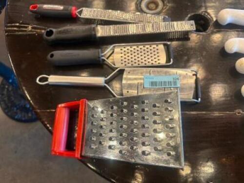 DESCRIPTION (5) ASSORTED ZESTERS AND PEELERS. THIS LOT IS: SOLD BY THE PIECE LOCATION BAR QTY 5