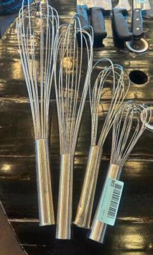 DESCRIPTION (4) STAINLESS WHISKS THIS LOT IS: SOLD BY THE PIECE LOCATION BAR QTY 4