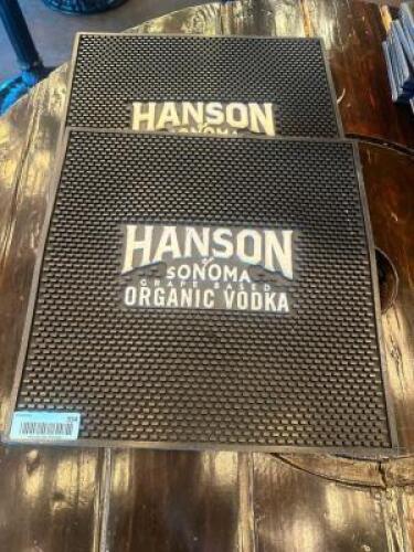 DESCRIPTION (2) HANSON VODKA LARGE BAR MATS. THIS LOT IS: SOLD BY THE PIECE LOCATION BAR QTY 2