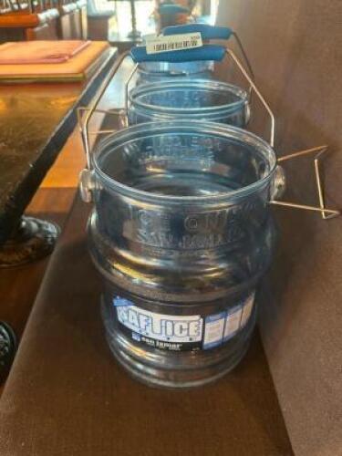 DESCRIPTION (2) CLEAR PLASTIC ICE BUCKETS THIS LOT IS: SOLD BY THE PIECE LOCATION BAR QTY 2