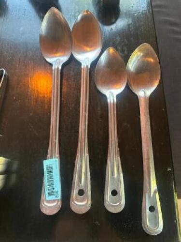DESCRIPTION (4) STAINLESS SERVING SPOONS THIS LOT IS: SOLD BY THE PIECE LOCATION MAIN SEATING QTY 4