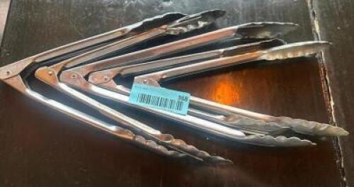 DESCRIPTION (5) STAINLESS TONGS THIS LOT IS: SOLD BY THE PIECE LOCATION MAIN SEATING QTY 5