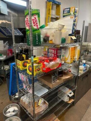 DESCRIPTION 48" X 24" FIVE TIER WIRE RACK ADDITIONAL INFORMATION CONTENTS ARE NOT INCLUDED SIZE 48" X 14" X 75" LOCATION KITCHEN QTY 1