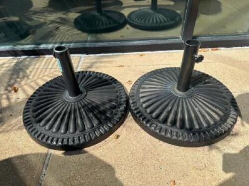 DESCRIPTION (2) HEAVY DUTY METAL UMBRELLA PATIO STANDS THIS LOT IS: SOLD BY THE PIECE LOCATION PATIO QTY 2