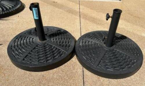DESCRIPTION (2) HEAVY DUTY METAL UMBRELLA PATIO STANDS THIS LOT IS: SOLD BY THE PIECE LOCATION PATIO QTY 2