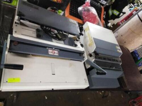 DESCRIPTION: (1) TABLE OF PAPER BINDING MATERIALS INFORMATION: MUST COME IN AND INSPECT MACHINES QTY: 1
