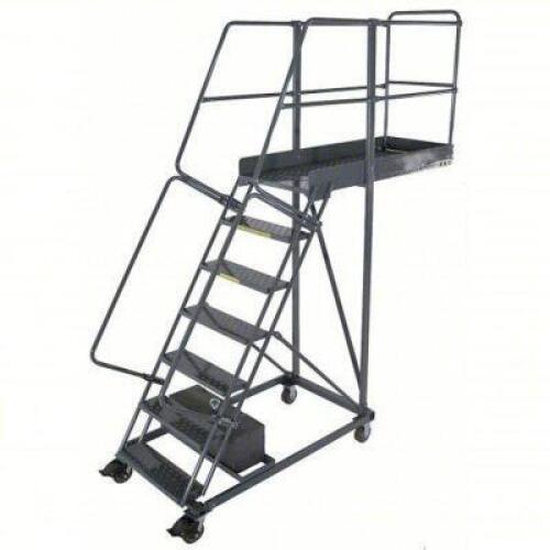DESCRIPTION: (1) ROLLING CANTILEVER LADDER BRAND/MODEL: BALLYMORE #31ME02 INFORMATION: UNASSEMBLED, LOCKING CASTER, STEEL SIZE: 5' PLATFORM HT RETAIL$
