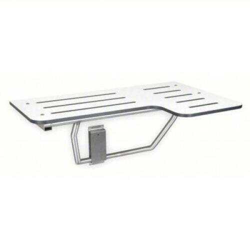 DESCRIPTION: (1) WALL MOUNTED SHOWER SEAT BRAND/MODEL: BRADLEY #1GYB2 INFORMATION: WHITE SIZE: HINGED, REVERSIBLE, PHENOLIC RETAIL$: $585.95 EA QTY: 1