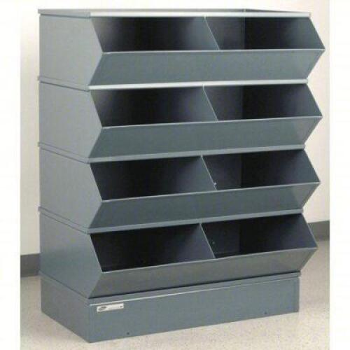 DESCRIPTION: (1) SECTIONAL STACKING BIN UNIT BRAND/MODEL: STACKBIN #45NH78 INFORMATION: STD, 8 COMPARTMENTS, GRAY, SLIGHTLY DENTED - MUST COME INSPECT