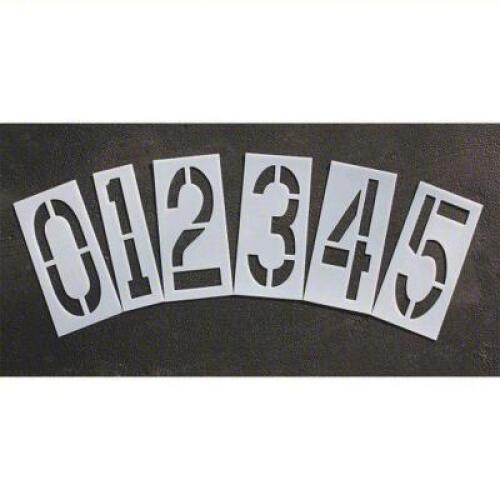 DESCRIPTION: (1) PAVEMENT STENCIL SET BRAND/MODEL: RAE #18E730 INFORMATION: 0-9, POLYETHYLENE SIZE: 12" X 24" RETAIL$: $199.39 EA QTY: 1