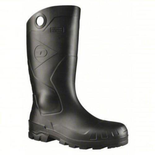 DESCRIPTION: (1) PAIR OF RUBBER BOOTS BRAND/MODEL: DUNLOP #470P61 INFORMATION: BLACK, RUBBER, PVC SIZE: 10 RETAIL$: $25.27 EA QTY: 1