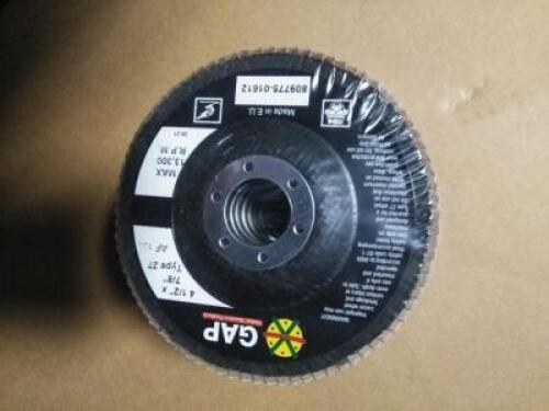 DESCRIPTION: (3) BOXES OF (10) PREMIUM FLAP WHEEL BRAND/MODEL: GLOBAL ABRASIVES INFORMATION: AF 120 SIZE: 4-1/2" X 7/8" QTY: 3