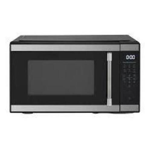 DESCRIPTION: (1) MIDSIZE MICROWAVE OVEN BRAND/MODEL: HAMILTON BEACH INFORMATION: STAINLESS STEEL AND BLACK SIZE: 1.1 CU FT RETAIL$: $179.00 EA QTY: 1
