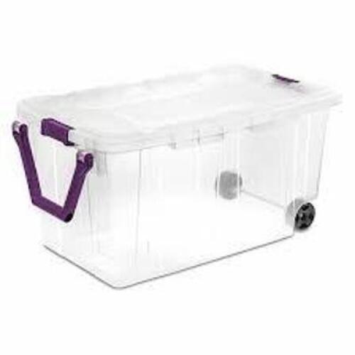 DESCRIPTION: (1) CLEARVIEW LATCH STORAGE TOTE BRAND/MODEL: STERILITE INFORMATION: CLEAR, NO LID INCLUDED SIZE: 36-3/4 X 21-3/8" X 18" RETAIL$: $67.16