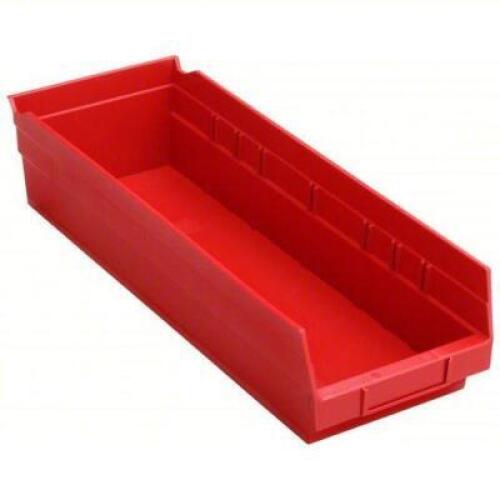 DESCRIPTION: (20) SHELF BIN BRAND/MODEL: QUANTUM STORAGE #8ZFW5 INFORMATION: RED BINS, NESTING, STACKABLE SIZE: 17-7/8" X 6-5/8 X 4 RETAIL$: $6.33 EA