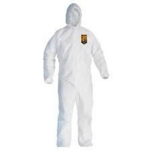 DESCRIPTION: (1) BOX OF (25) DISPOSABLE COVERALLS BRAND/MODEL: KLEENGUARD #46114 INFORMATION: WHITE SIZE: XL RETAIL$: $130.00 TOTAL QTY: 1